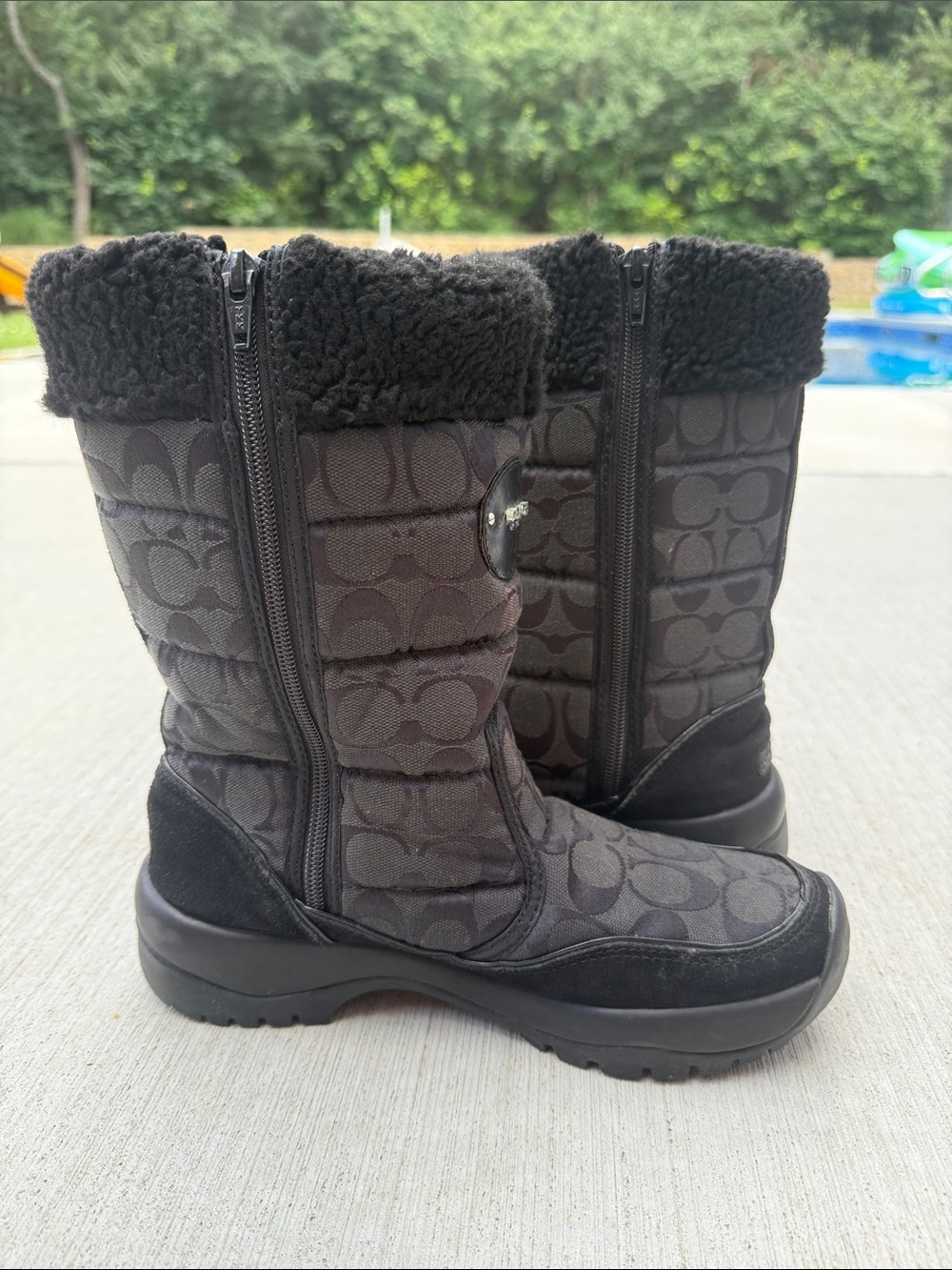 Coach Sonya Winter Snow Boots Black Side Zip Women’s US 8 - Picture 6 of 12